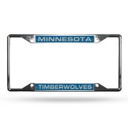 Minnesota Timberwolves Sparo Chrome License Plate Frame with Laser Inserts