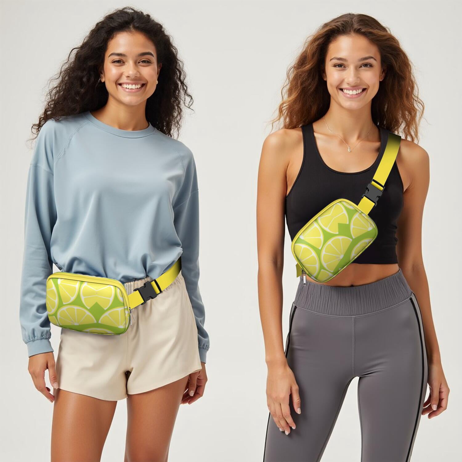 Sunny Lemons Fanny Pack – Retro-Inspired Fruit Belt Bag with Cute Vintage Lemon Pattern