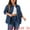 Dark Blue, variant on DARING DIVA Women's Plus Size Long Sleeve Vintage Denim Jacket 1X Dark Blue