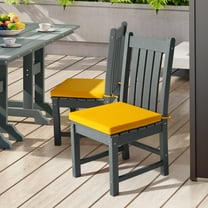 WestinTrends Solace Outdoor Patio Kitchen Dining Chair Square Seat Cushions Set of 4, 19" x 18", Yellow