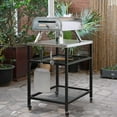 thumbnail image 2 of Stainless Steel Outdoor Grill Cart Pizza Oven Stand Trolley Table with Wheels Three-Shelf Movable Food Prep and Work Table Heavy Duty Grill Carts Outdoor Cart 31.5"×24"×35.5", 2 of 6