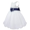 thumbnail image 3 of vastwit Kids Girls Sleeveless Pageant Princess Wedding Birthday Dress Back with Big Bow Navy Blue 6, 3 of 5