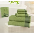 thumbnail image 2 of GLAMBURG Ultra Soft 6 Pack Cotton Towel Set, Contains 2 Bath Towels 28x55 inch, 2 Hand Towels 16x24 inch & 2 Wash Coths 12x12 inch, Compact Lightweight Quickdry Towel Set for Everyday use- Kiwi Green, 2 of 8