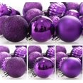 thumbnail image 3 of 24Pcs Christmas Tree Balls Decorations Shatterproof Thanksgiving Wedding Parties Mini Tree Decor Ornaments (24pcs/1Box, Purple), 3 of 7