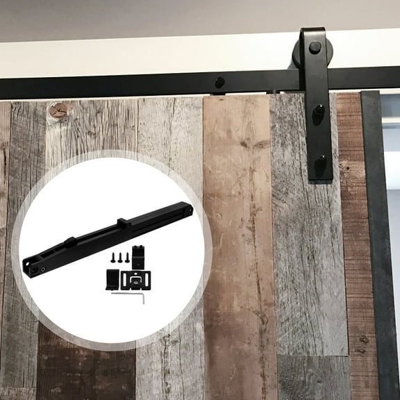 RENACLIPY Barn Door Buffer Set Black Heavy-Duty Hardware for Smooth Quiet Operation 1Set
