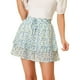 thumbnail image 1 of Allegra K Minifalda A Capas De Gasa Con Estampado Floral Para Mujer Azul S, 1 of 4