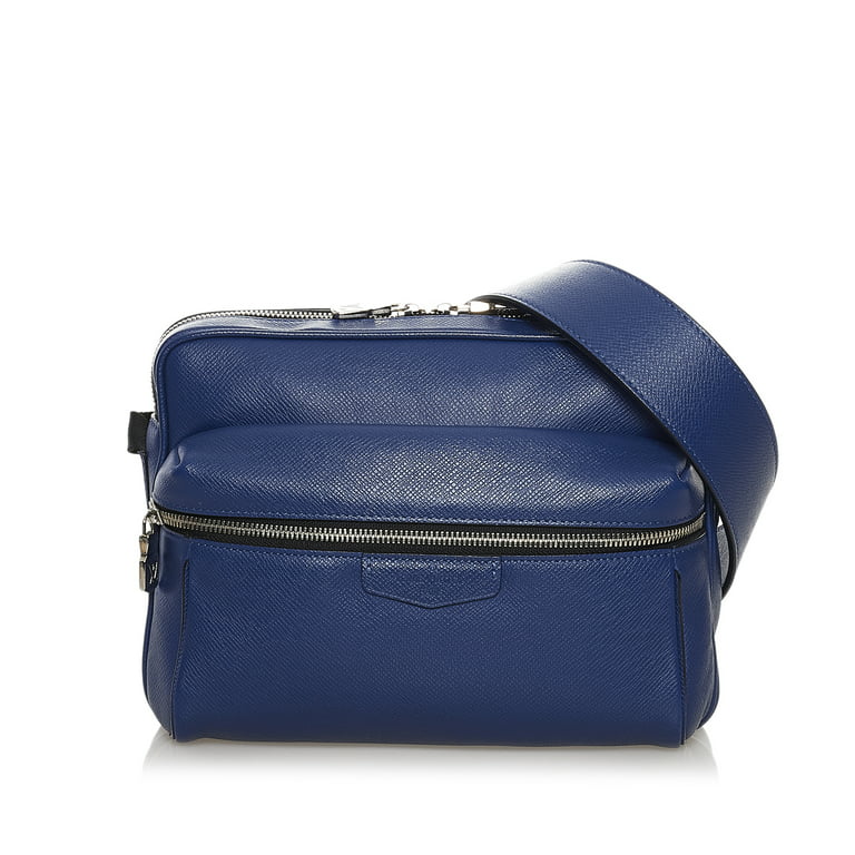 Unisex Authenticated Louis Vuitton Taiga Outdoor Messenger PM Blue Crossbody Bag Walmart.com