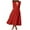 Red, variant on Lndajk Women's Vintage Deep V Neck Cocktail Dress 3/4 Sleeve Pleated Swing Maxi Dress with Pockets Black L