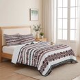 thumbnail image 5 of Quilts King Size Bedding Set, Red Vintage Boho Lightweight Quilted Comforter, Farmhouse Ethnic Tribe Classic Soft Reversible Bedspread Coverlet with Pillow Covers for All Season, 96" x 106", 5 of 9