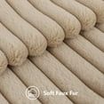 thumbnail image 3 of decorUhome Pack of 2 Faux Fur Plush Throw Pillow Covers 20x20, Soft Fluffy Striped Decorative Couch Pillow Covers , Khaki, 3 of 10