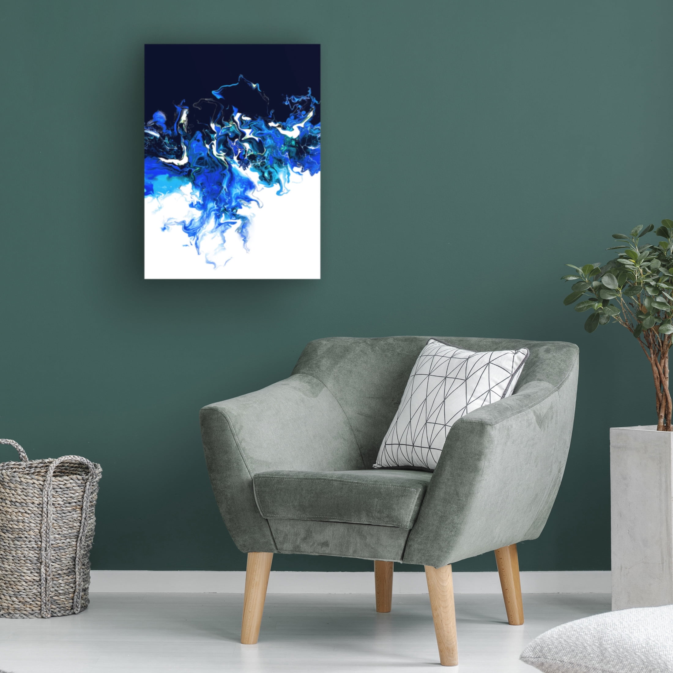 Trademark Fine Art Alyson Storms  Blue Colorful Wave Canvas Wall Art