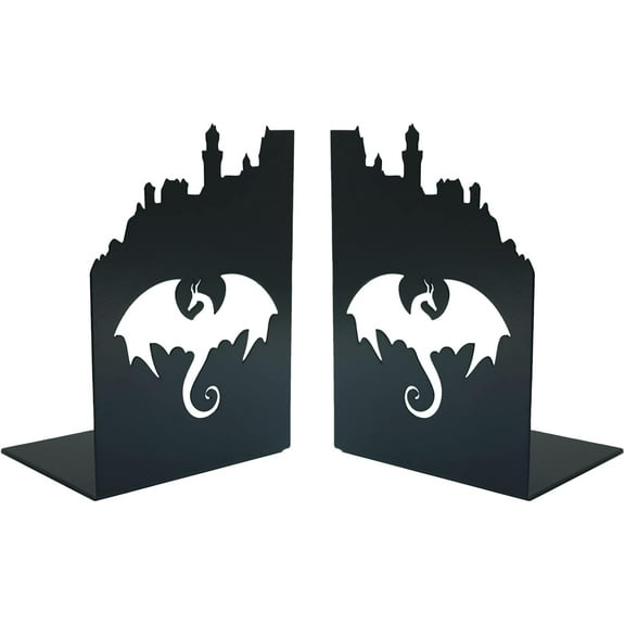 1 Pair 2pcs Black Decorative Dragon Book Ends 4.7"L x 3.9"W x 6.7"H