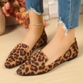thumbnail image 4 of Women’s Pointed Toe Leopard Print Flats Lightweight Casual Slip-On Shoes, 4 of 5