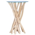 thumbnail image 3 of Mesa de Centro vidaXL de Madera Maciza de Teca con Tapa de Vidrio, 3 of 7