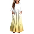 thumbnail image 2 of ersvoioy Girls Summer Party Dress Gradient Print Ruffle Cap Sleeve Round Neck A-Line Flowy Hem Sundress 4-14 Years, 2 of 7