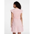 thumbnail image 4 of Time and Tru Women's Cotton Flutter Sleeve Mini Dress, Sizes XS-XXXL, 4 of 6
