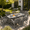 Gray, variant on SOBREMESA 7-Piece HDPE Outdoor Dining Set, 66.9" Marble Texture Patio Table with Umbrella Hole, and 6 All-Weather Chairs for Yard Deck Porch, Black