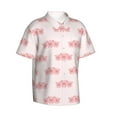thumbnail image 2 of Hawaiian Shirt For Men, Three Cute Pigs Pink Mens Button Down Short Sleeve Shirt, Summer Beach Shirts For Men, 2 of 2