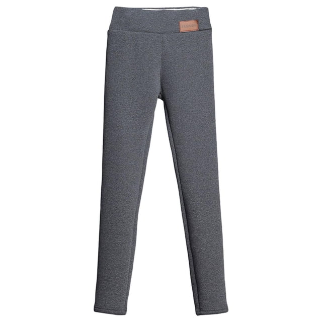 Leggings Qarigey Forro Polar Mujer Mallas Gruesas Cintura Alta Gris L