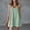 Green, variant on ClodeEU Women's Scoop Neck Spaghetti Strap Button Mini Dress,Casual A-Line Sundress Black,Women's Plus L
