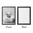 thumbnail image 3 of WFSposter Animals Canvas Wall Art Highland Cow Take Bath in Tub Posters Prints Artwork Funny Bathroom Wall Decor Modern Black Framed Pictures for Toilet Bathroom Decoration Gifts - 12x16", 3 of 7