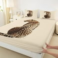 thumbnail image 3 of Castle Fairy Teens Safari Leopard Twin Sheet Sets 3pcs,Jungle Animal Twin Fitted Sheet Microfiber,Woodland Wildlife Breathable Flat Sheet,Lightweight Room Decor, 3 of 7