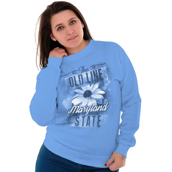 Maryland Cute State Flower Souvenir Women Crewneck Sweatshirt Brisco Brands S