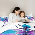thumbnail image 5 of jejeloiu Watercolor Dragonfly Bedding Comforter Set,Colorful Splashing Ink Twin Comforter Sets,Blue Purple White Bedding Set For Girls Kids,Breathable Home Decor,2-Piece, 5 of 8