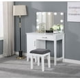 thumbnail image 2 of Elijah Vanity Set with Lighting & Stool White and Dark Grey, 2 of 6
