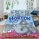 thumbnail image 2 of ¡Horton Escucha a Quién! Conjunto de sábanas temático, trío de piezas, cómodo y amigable con la piel, diseño único, regalo de decoración para el hogar para familiares, amigos y fans,173cm *218cm, 2 of 6