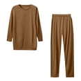 thumbnail image 5 of LEKWK Lounge Sets for Women Crewneck 3/4 Sleeve Top and Elastic Waist Pants Casual Sleepwear Pajamas Fall Winter 2 Piece Loungewear, 5 of 8