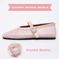 thumbnail image 4 of BERANMEY Women's Breathable Mesh Ballet Flats Casual Shoes with Crystal Buckle Fashion Fishnet Mary Jane Flats for Work & Everyday, 4 of 11