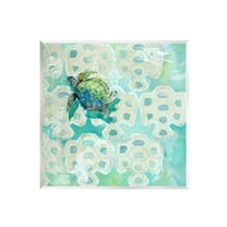 Stupell Sea Turtle Geometric Pattern Landscape Painting Wall Plaque Unframed Art Print Wall Art