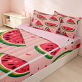 thumbnail image 3 of Erosebridal Tropical Watermelon Zipper Full Size Comforter Sets with Fitted Sheet and 2 Pillowcases, Summer Fruit Zipper Bedding Set, Pink Reversible, 3 of 7