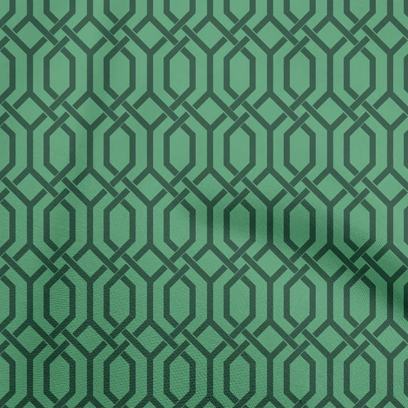 oneOone Cotton Cambric Green Fabric Geometrical Sewing Material Print Fabric By The Yard 56 Inch Wide