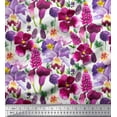 thumbnail image 1 of Soimoi White Moss Georgette Fabric Pink & Purple Floral Watercolor Print Fabric by Yard 42 Inch Wide, 1 of 1