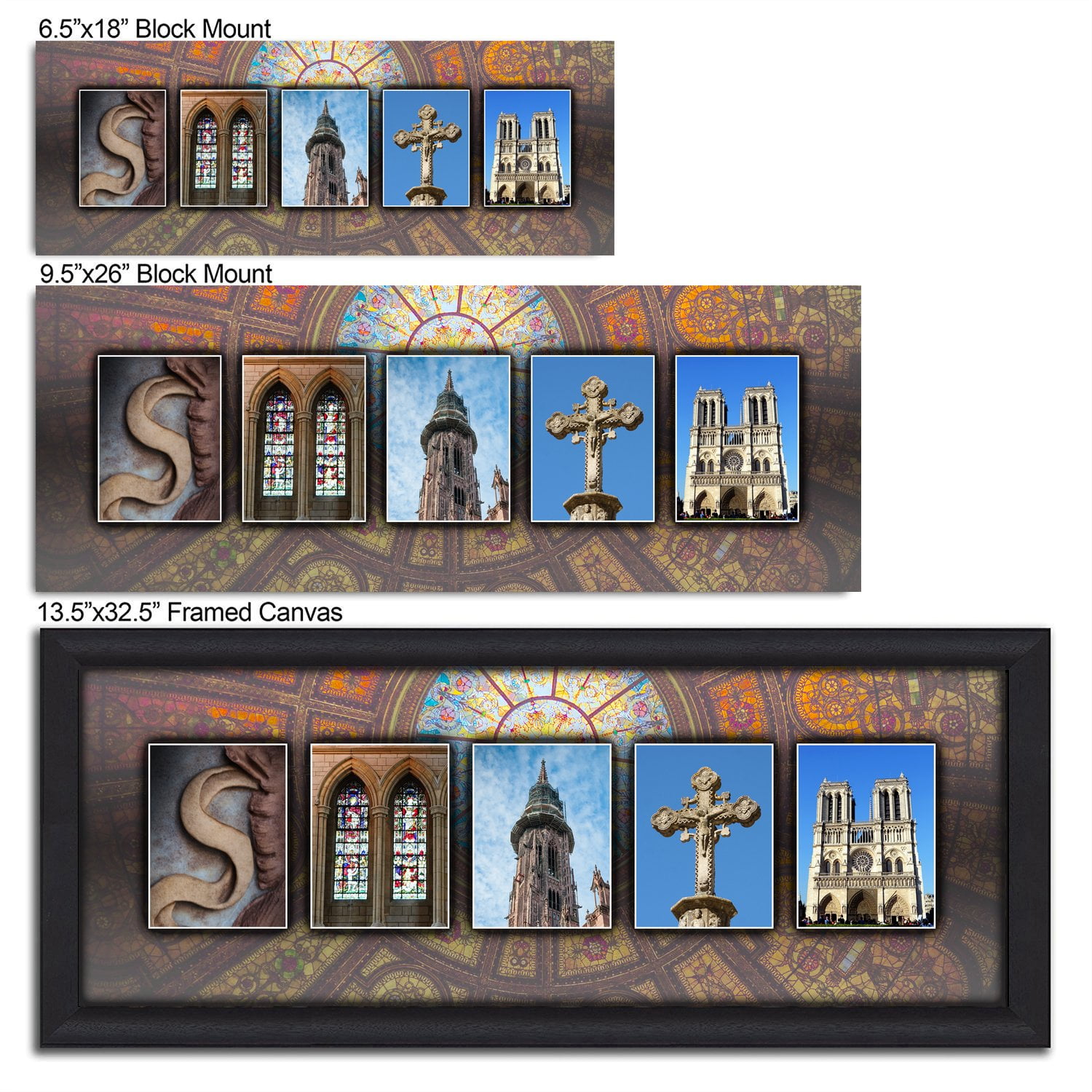 Personalized Cathedral Name Wall Art, Live Previews, Choose Each Photo, Multiple Options