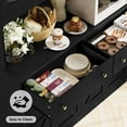 thumbnail image 6 of Homfa 8 Door Kitchen Pantry Cabinet with 2 Drawer, 71" LED Buffet Cabinet with & Charging Station & USB Port, Black, 6 of 8