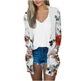 thumbnail image 2 of Mqqzkk Womens Lightweight Summer Cardigan Casual Soft Open Front Long Sleeve Cardigans Graphic Printed Jackets with Pockets, 2 of 5