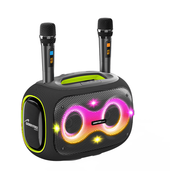 WorryFree Gadgets Portable Bluetooth Speaker with Two Microphones, Deep Bass, Large Party Wireless Speakers, 120W, Gray