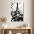 thumbnail image 2 of Elephant Stock Bw Eiffel Tower Wall Art - Vertical Canvas Wall Art - Dining Room Wall Decor - Architecture Canvas - Black And Gray Decor - 24" x 36", 2 of 8
