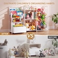 thumbnail image 4 of Organizador de almacenamiento de juguetes BBLIKE 3 en 1 con estantería y peluches, 4 of 8