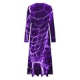 thumbnail image 5 of WFJCJPAF 2025 New Halloween Halloween Dresses for Women Plus Size,Women's Fashion Casual Printed Long Sleeve Round-Neck Dress - Purple XL, 5 of 5