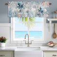 thumbnail image 5 of Window Valance for Kitchen,Sea Octopus Fish Coral Rod Pocket Curtain Valances Short Curtains Drapes Panel,Retro Blue Wood Grain Window Treatment Topper for Living Room Bathroom Bedroom Home Decor, 5 of 9