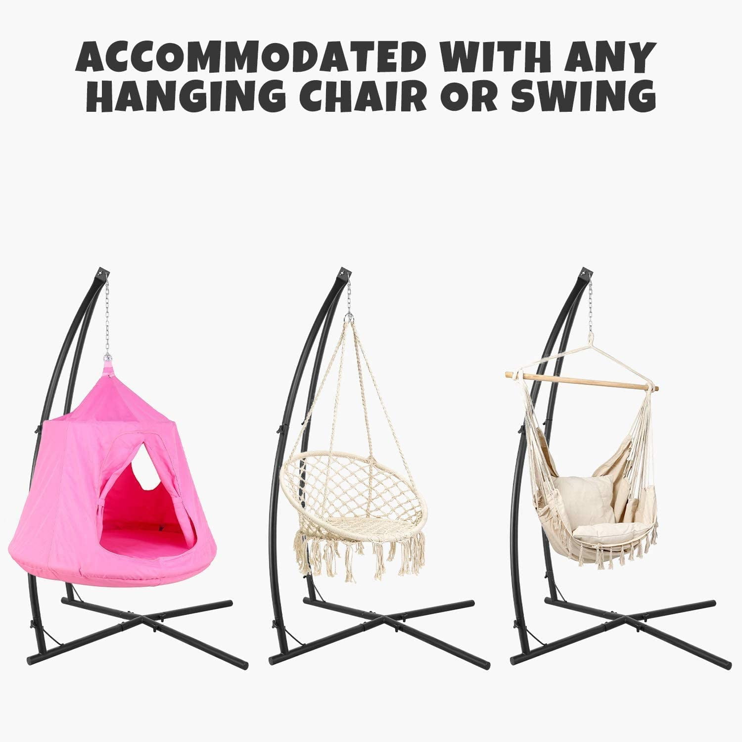 Hanging Tree Tent with Solid Steel Stand Hammock Swing Chair with Metal Stand 