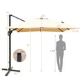 thumbnail image 3 of Costway Parasol Déporté de Patio 10 Pieds X 13 Pieds en Aluminium, Rotation 360°, Inclinaison, Beige, 3 of 10