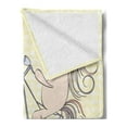 thumbnail image 2 of Unicorn Party Soft Flannel Fleece Throw Blanket, Polka Dot Background with Hand Drawn Animal Riding Bicycle on Rainbow, Cozy Plush for Indoor and Outdoor Use, 60" x 80", Multicolor, by Ambesonne, 2 of 5