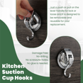 thumbnail image 4 of Heavy Duty Vacuum Suction Cup Hooks (2 Pack) For Kitchen Bathroom Restroom Organization, 4 of 5