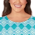 thumbnail image 5 of Larky Lark Womens Plus-Size Lattice Pattern Print Knit Tie Sleeve Top, 5 of 5