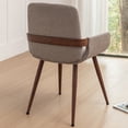 thumbnail image 3 of FOWEOAIU Modern Dining Chairs,Fabric Upholstered Walnut Wood Kitchen Dining , Light Brown (Set of 6) ﻿, 3 of 10